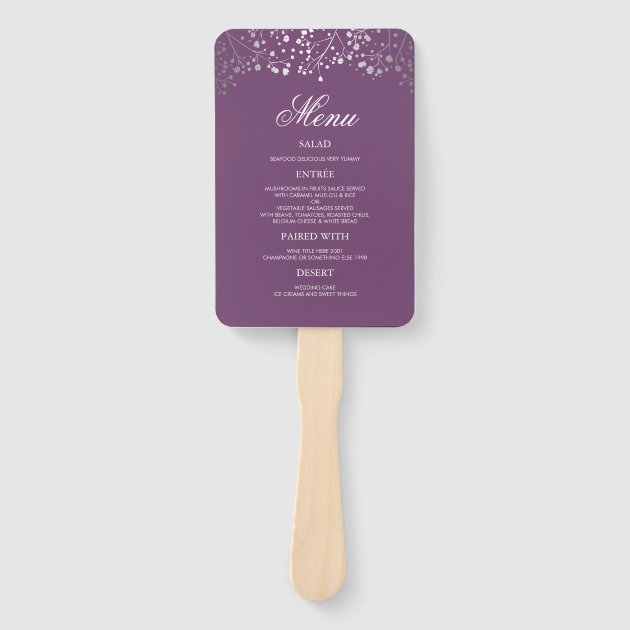 purple wedding hand fans