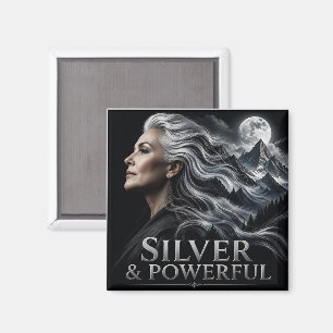 Silver and Powerful Gray Hair Pride Silver Sisters Magnet