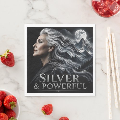 Silver and Powerful Gray Hair Pride Silver Sisters Napkins