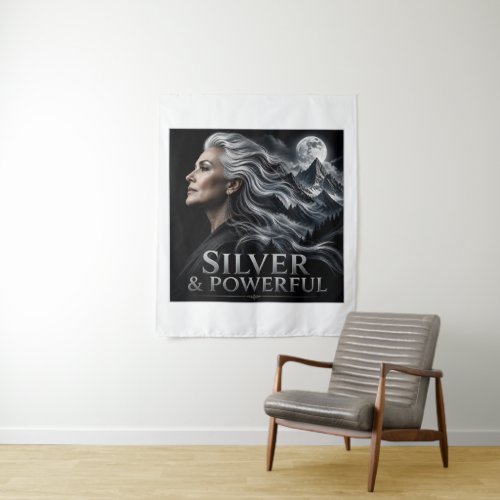 Silver and Powerful Gray Hair Pride Silver Sisters Tapestry