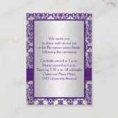Silver and Purple Damask Enclosure Card (Back)