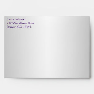 Silver and Purple Damask Envelope fits 5"x7" Sizes