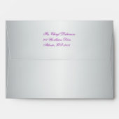Silver and Purple Damask Envelope for 5"x7" Sizes (Back (Top Flap))