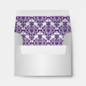 Silver and Purple Damask Envelope for Reply Card (Back (Bottom))