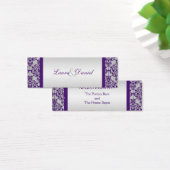 Silver and Purple Damask Gift Registry Card (Desk)
