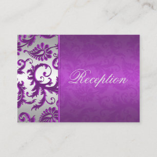 Silver and Purple Damask II Enclosure Card