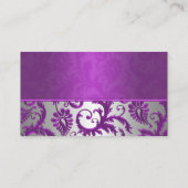 Silver and Purple Damask II Place Cards (Back)