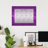 Silver and Purple  Damask II Table Seating Poster (Home Office)