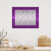 Silver and Purple  Damask II Table Seating Poster (Kitchen)