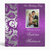 Silver and Purple Damask II Wedding BINDER (Front)