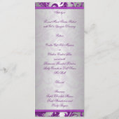 Silver and Purple Damask II Wedding Menu Card (Back)