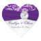 Silver and Purple Damask Monogram Wedding Sticker