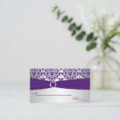 Silver and Purple Damask Place Cards (Standing Front)
