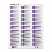 Silver and Purple Damask Return Address Label (Full Sheet)