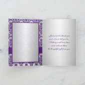 Silver and Purple Damask Thank You Card (Inside)