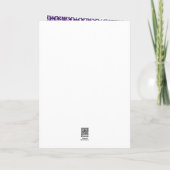 Silver and Purple Damask Thank You Card (Back)