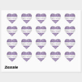 Silver and Purple Damask Wedding Favor Sticker (Sheet)