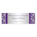 Silver and Purple Damask Wedding Favor Tag