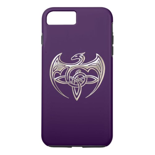 Silver And Purple Dragon Trine Celtic Knots Art iPhone 8 Plus7 Plus Case