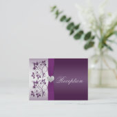 Silver and Purple Floral Enclosure Card (Standing Front)