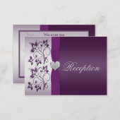 Silver and Purple Floral Enclosure Card (Front/Back)