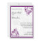 Silver and Purple Floral Heart Wedding Invitation