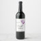 Silver and Purple Floral Heart Wine Label