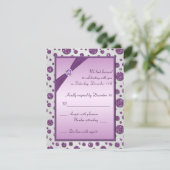 Silver and Purple Glitter Polka Dots Reply Card (Standing Front)