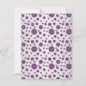 Silver and Purple Glitter Polka Dots Reply Card (Back)