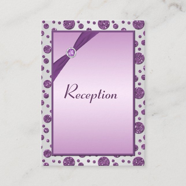 Silver and Purple Polka Dots Enclosure Card (Front)