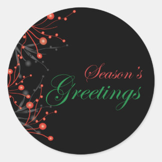Silver and Red Christmas Berry Sticker