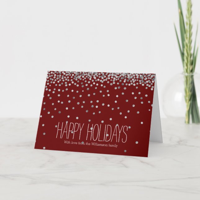 Silver and Red Confetti Dots Holiday (Front)