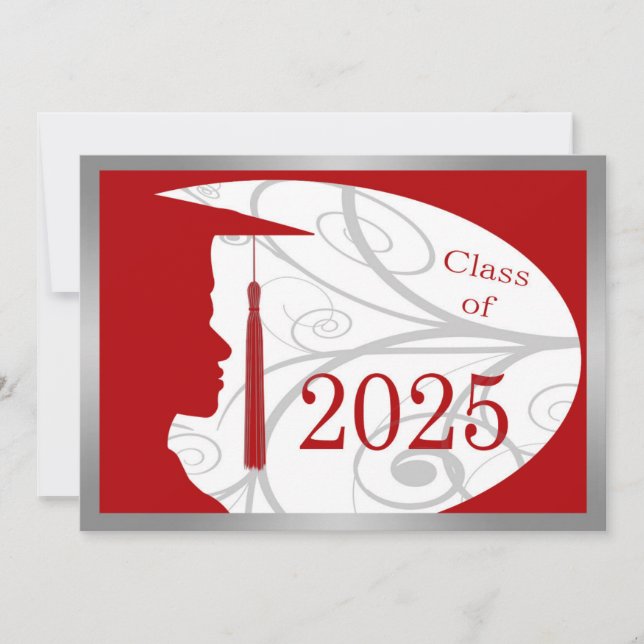 Silver and Red Man Silhouette 2025 Card (Front)