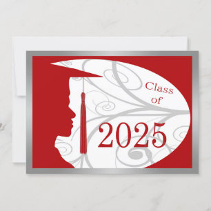 Silver and Red Man Silhouette 2025 Card
