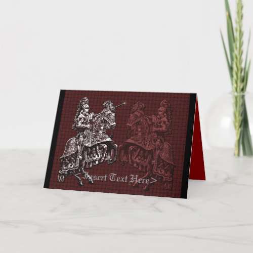 Silver and Red Medieval Knights Greeting Card