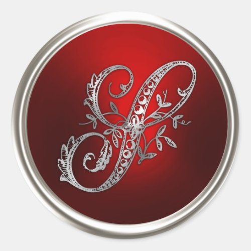 Silver and Red Monogram S Envelope Seal