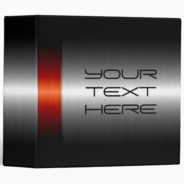 Silver and Red Stainless Steel Metal Binder (Front/Spine)