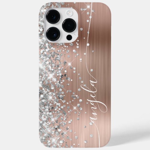 Silver and Rose Gold Glittery Glam Signature Case_Mate iPhone 14 Pro Max Case