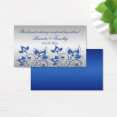 Silver and Royal Blue Floral Wedding Favor Tag (Desk)