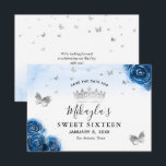 Silver and Royal Blue Roses Elegant Save The Date<br><div class="desc">Celebrating an elegant princess themed royal blue and silver party, and looking for great matching stationery ideas? Create your own DIY template save the date invitations that are easy to have personalized with your name and other details. The floral watercolor art by Raphaela Wilson features royal blue roses accented in...</div>