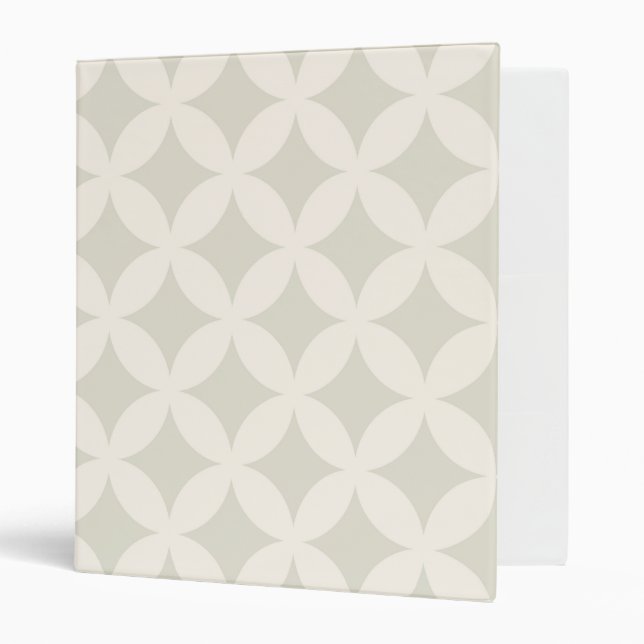 Silver and Tan Geocircle Design 3 Ring Binder (Front/Inside)
