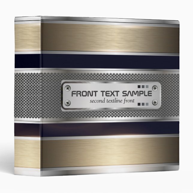 Silver And Tarnished Gold Metallic Design Binder (Front/Spine)