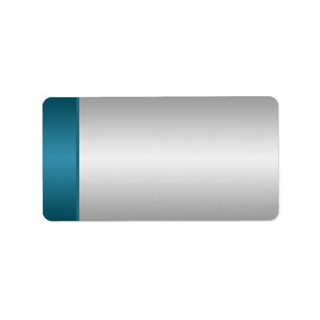 Silver and Teal Address Label - Blank (Front)