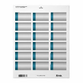 Silver and Teal Address Label - Blank (Full Sheet)