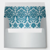 Silver and Teal Damask Envelope for 5"x7" Sizes (Back (Bottom))