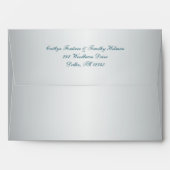 Silver and Teal Damask Envelope for 5"x7" Sizes (Back (Top Flap))