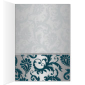 Silver and Teal Damask II Table Number Card 2 (Inside (Right))