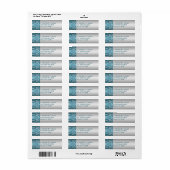 Silver and Teal Damask Return Address Label (Full Sheet)