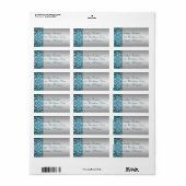 Silver and Teal Damask Return Address Label (Full Sheet)