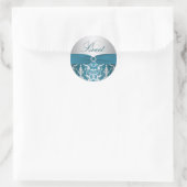 Silver and Teal Damask Sweet Sixteen Sticker (Bag)